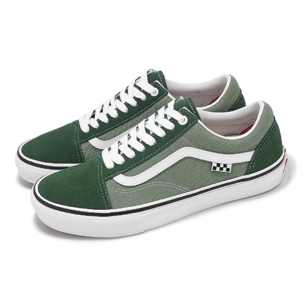 VANS  範斯 滑板鞋 Skate Old Skool 男鞋 綠 白 高耐磨 抓地 緩衝 板鞋 休閒鞋 VN0A5FCB6QU