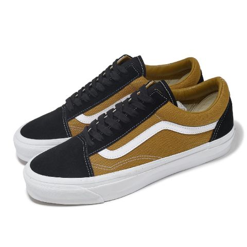 VANS 範斯 休閒鞋 Old Skool 36 男鞋 黑 棕 麂皮 帆布 拼接 板鞋 運動鞋 VN000CNGD3W