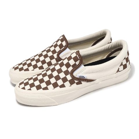 VANS 範斯 懶人鞋 Slip-On Reissue 98 男鞋 女鞋 白 棕 棋盤格 帆布 情侶鞋 休閒鞋 VN000CSECFF