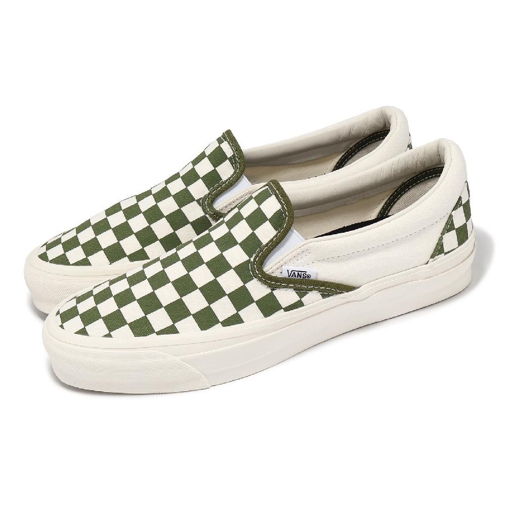 VANS  範斯 懶人鞋 Slip-On Reissue 98 男鞋 女鞋 白 綠 棋盤格 帆布 情侶鞋 休閒鞋 VN000CSECIB