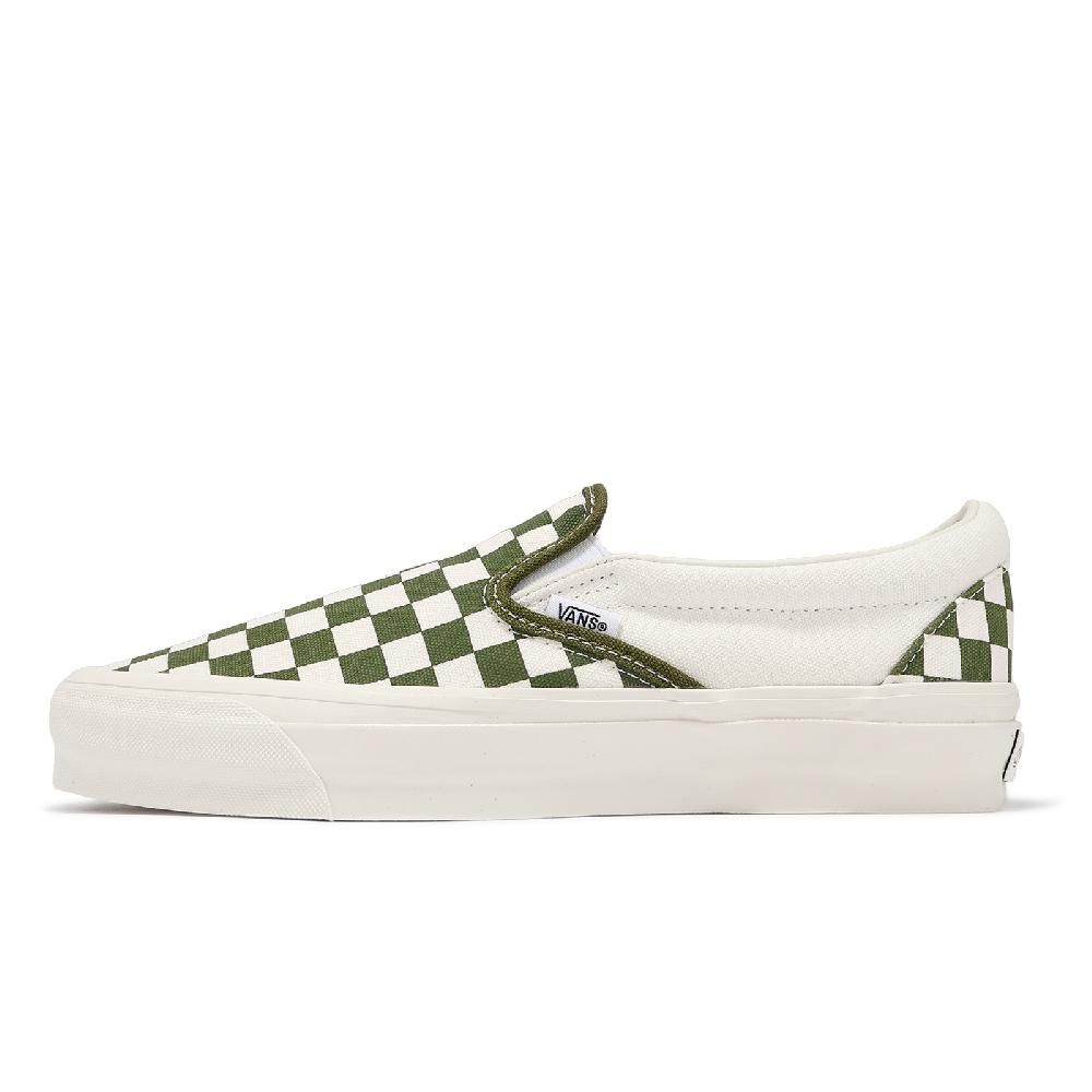 VANS  範斯 懶人鞋 Slip-On Reissue 98 男鞋 女鞋 白 綠 棋盤格 帆布 情侶鞋 休閒鞋 VN000CSECIB