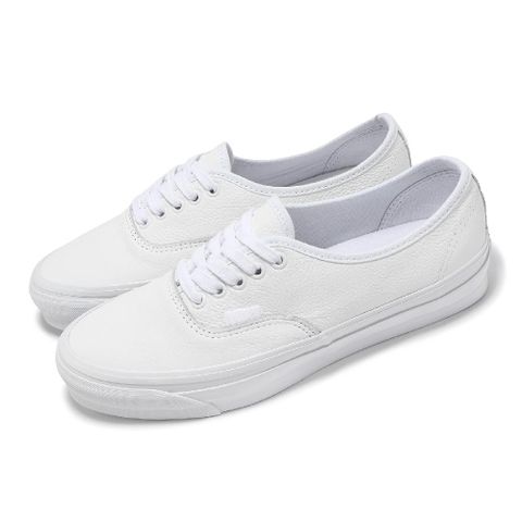 VANS 範斯 休閒鞋 Authentic Reissue 44 男鞋 女鞋 白 皮革 經典 全白 情侶鞋 VN000CQAWWW