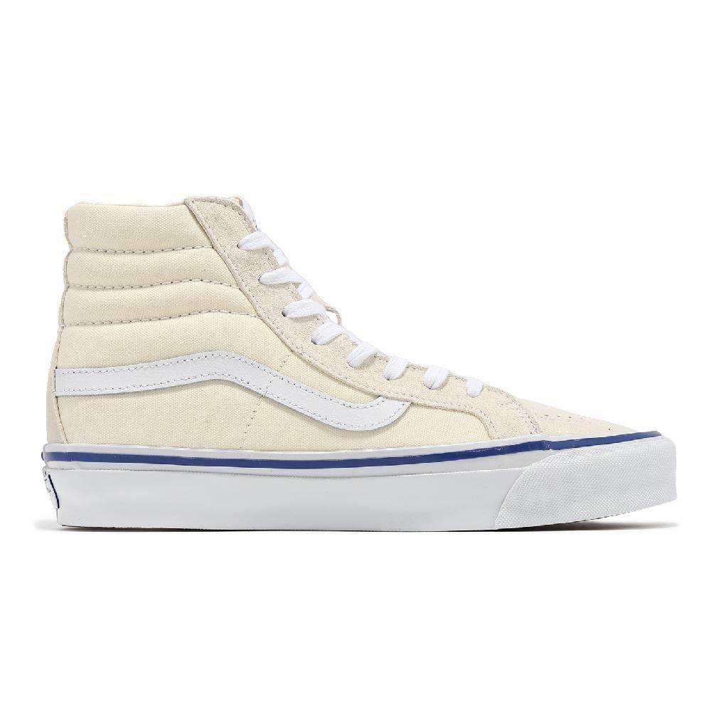 VANS  範斯 休閒鞋 Sk8-Hi Reissue 38 男鞋 米白 藍 拼接 帆布 麂皮 高筒 VN000CR0OFW