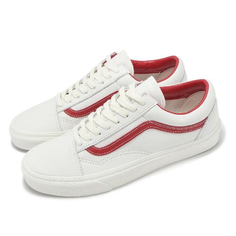 VANS Vans 範斯 休閒鞋 Old Skool 男鞋 女鞋 白 紅 皮革 小白鞋 復古 百搭 VN000CP5BDU