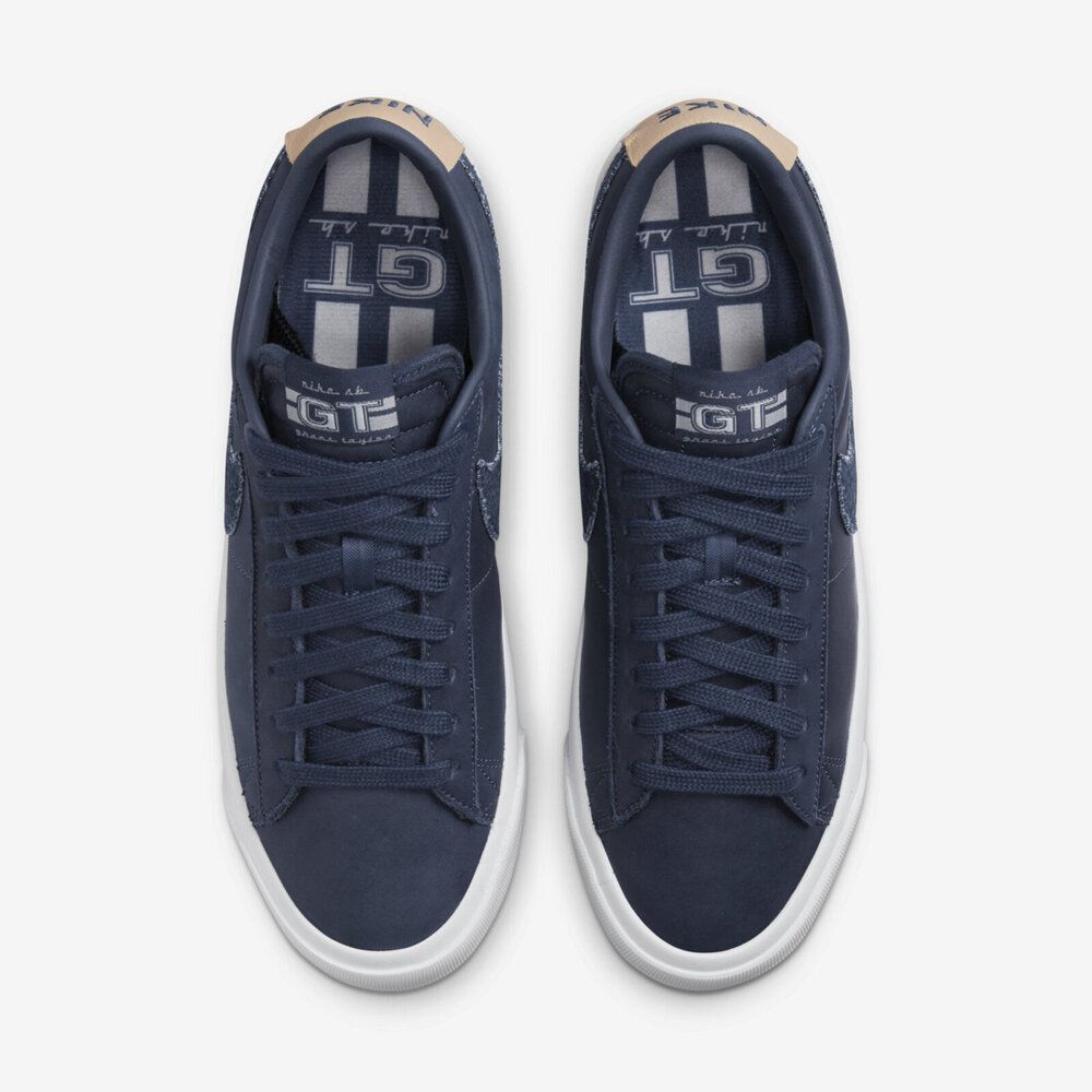 Nike Zoom Blazer Low PRO GT PRM [DM8890-400] 男滑板鞋休閒單寧海軍