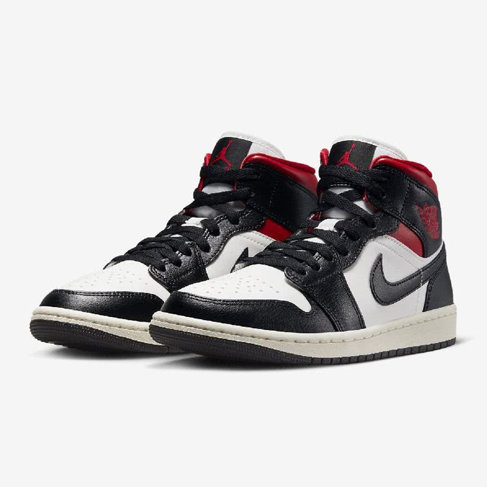 NIKE】WMNS AIR JORDAN 1 MID 籃球鞋男鞋女鞋AJ1 喬丹黑白紅-BQ6472061