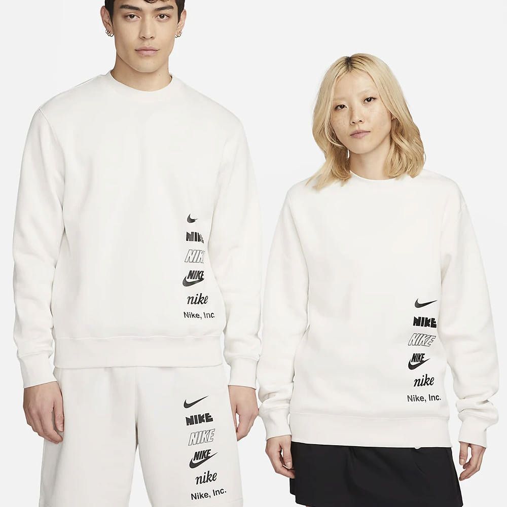 NIKE 耐吉 AS M NK CLUB + BB CREW MLOGO 長袖上衣 男 白色-DX0782030