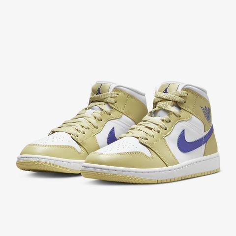 NIKE 耐吉 WMNS AIR JORDAN 1 MID 籃球鞋 女鞋 青檸藍-BQ6472701