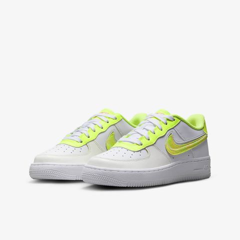 NIKE 耐吉 AIR FORCE 1 LV8 GS 休閒鞋 童鞋 女鞋 大童 白 螢光黃-DV1680100