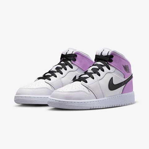 NIKE 耐吉 AIR JORDAN 1 MID GS 籃球鞋 童鞋 大童 女鞋 粉紫-DQ8423501