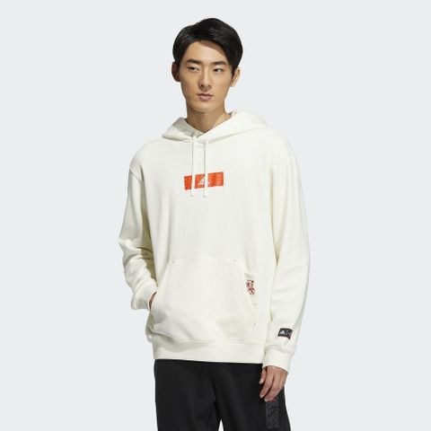【ADIDAS】CNY CM GFX HOOD 連帽上衣 男 白色-HZ3035