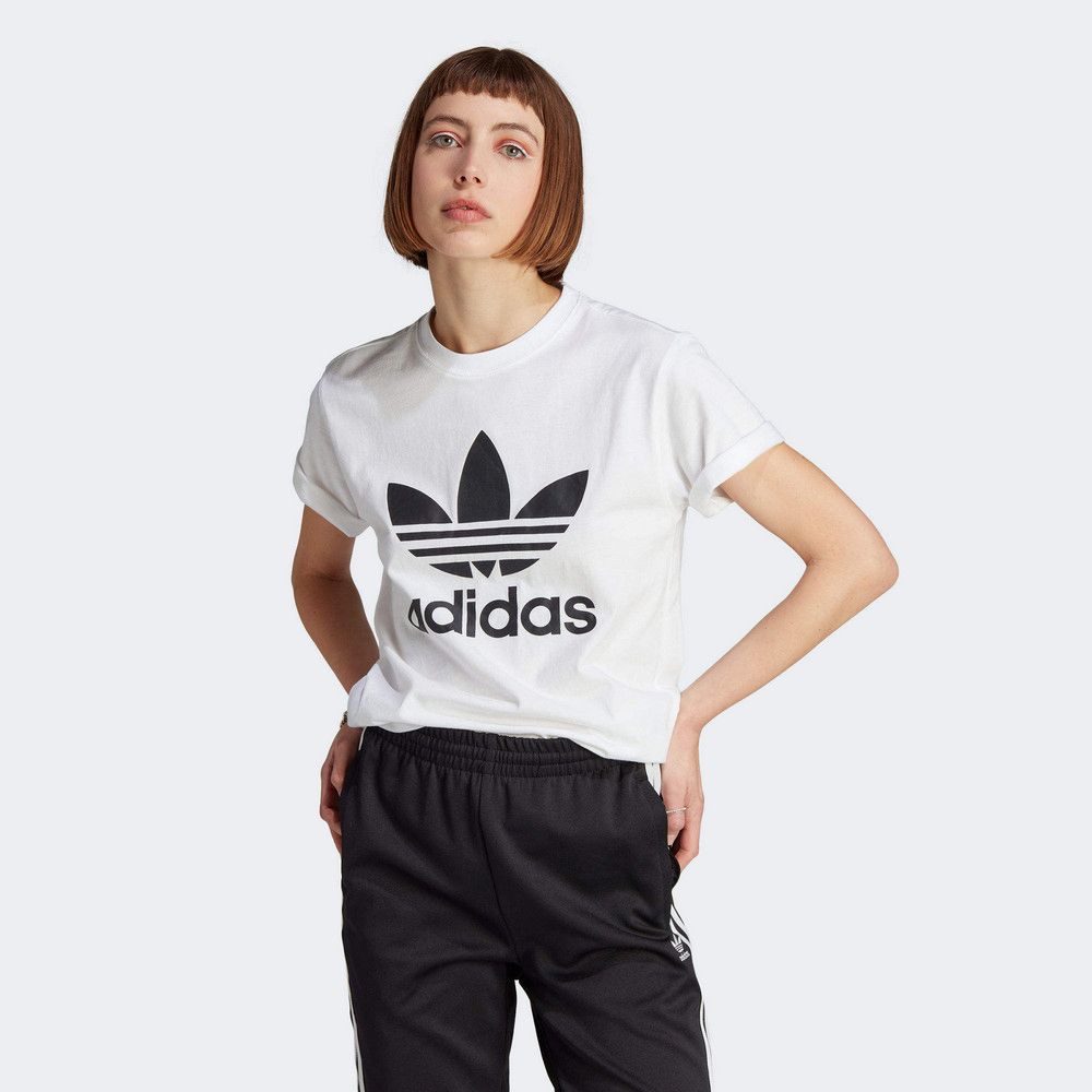 ADIDAS 愛迪達 TREFOIL TEE 短袖上衣 女 白色-IK4036