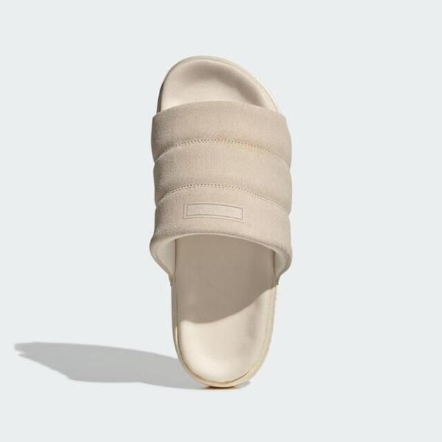 adidas Originals Adidas Adilette Essential W IE9648 女 涼拖鞋 經典 休閒 三葉草 麂皮 穿搭 米