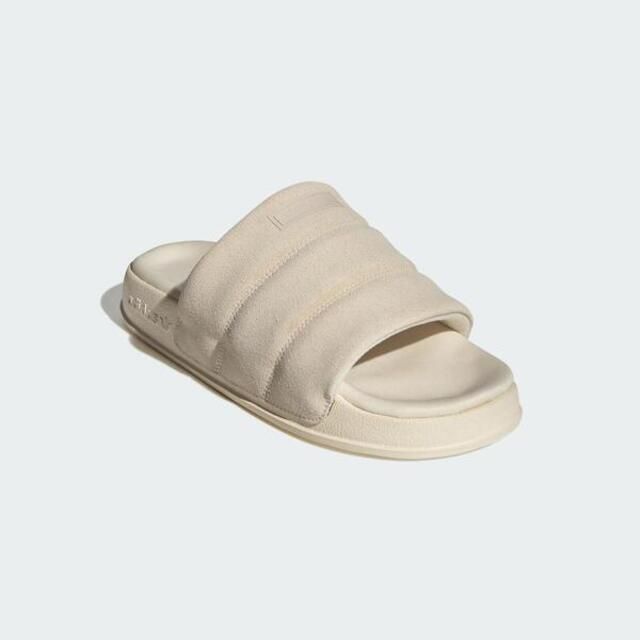 adidas Originals Adidas Adilette Essential W IE9648 女 涼拖鞋 經典 休閒 三葉草 麂皮 穿搭 米