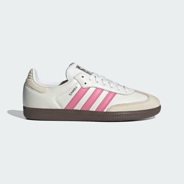 adidas Originals Adidas Samba OG W IG1962 女 休閒鞋 經典 三葉草 復古 德訓鞋 膠底 米白 粉紅