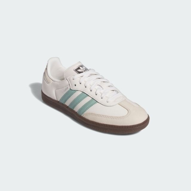 adidas Originals Adidas Samba OG W IH2752 女 休閒鞋 經典 三葉草 復古 德訓鞋 膠底 米白 藍綠