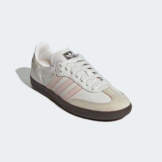 adidas Originals Adidas Samba OG W [IH2751] 女 休閒鞋 經典 三葉草 復古 德訓鞋 膠底 米白 石英粉