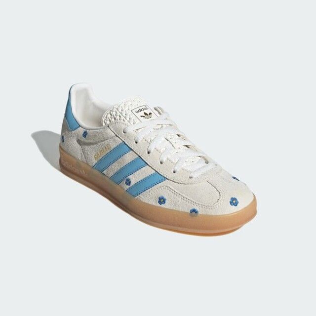 adidas Originals Adidas Gazelle Indoor W IF4491 女 休閒鞋 運動 復古 德訓鞋 刺繡 小花 米色 淺藍