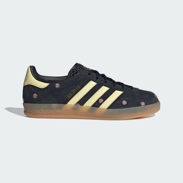 adidas Originals Adidas Gazelle Indoor W IF4490 女 休閒鞋 運動 復古 德訓鞋 刺繡 小花 黑 黃