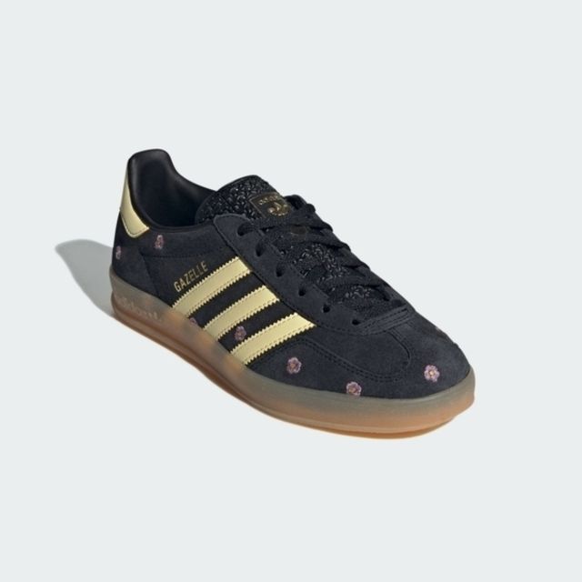 adidas Originals Adidas Gazelle Indoor W IF4490 女 休閒鞋 運動 復古 德訓鞋 刺繡 小花 黑 黃