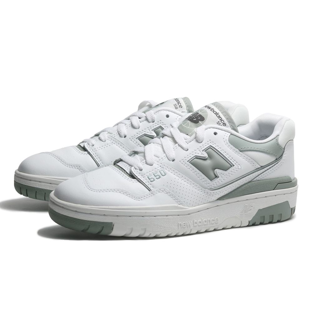 NEW BALANCE  休閒鞋 NB 550 白 馬卡龍綠 皮革 復古鞋 女 BBW550BG