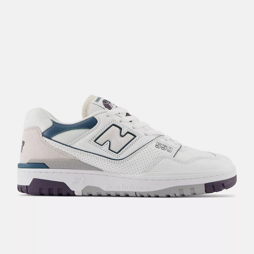  【New Balance】復古鞋 休閒鞋 男鞋 女鞋 白紫綠_BB550WCB-D