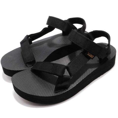 TEVA 涼鞋 W MidFoam University 女鞋 黑 厚底 增高 黑 織帶涼鞋 1090969BLK