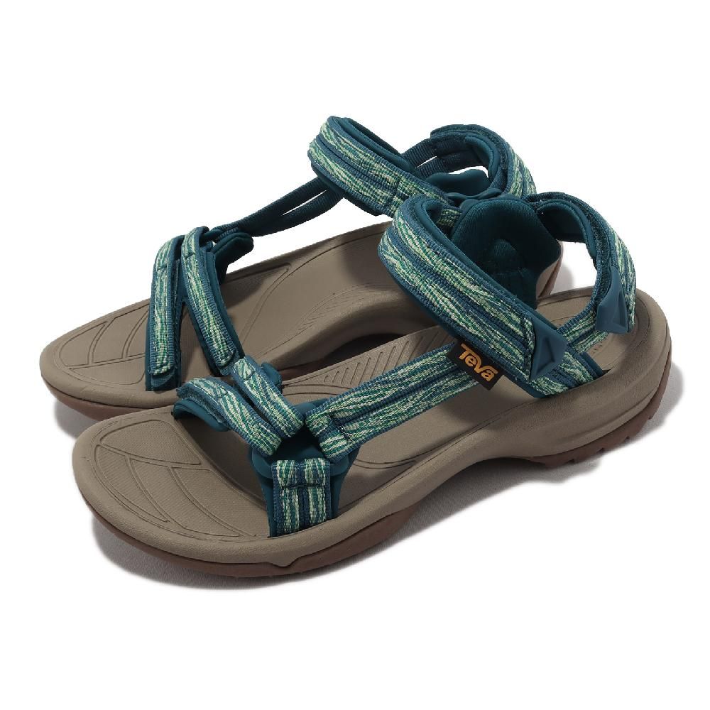 TEVA  涼鞋 W Terra FI Lite 女鞋 綠 波浪鎘綠色 魔鬼氈 可調整 織帶 戶外 1001474WCGN