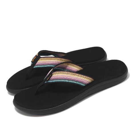 TEVA 拖鞋 W Voya Flip 女鞋 復古彩虹黑 再生織帶拖鞋 支撐 人字拖 夾腳拖 1019040ABML