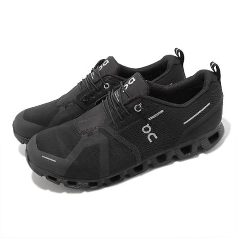 On Running 慢跑鞋 Cloud 5 Waterproof 男鞋 黑 全黑 防水 雲科技 運動鞋 彈性鞋帶 昂跑 5998842