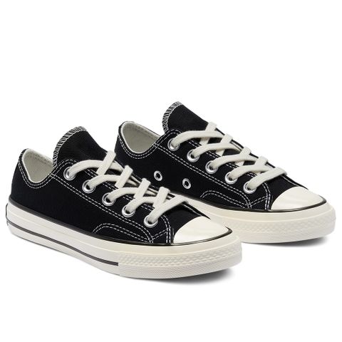 【CONVERSE】CHUCK 70 OX 低筒 中大童 帆布鞋 休閒鞋 黑色-368986C