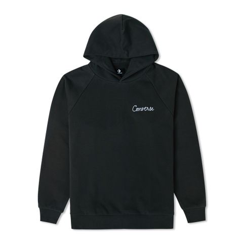 【CONVERSE】RAGLAN ELEVATED HOODIE 連帽上衣 帽T 男 黑色-10024580-A01