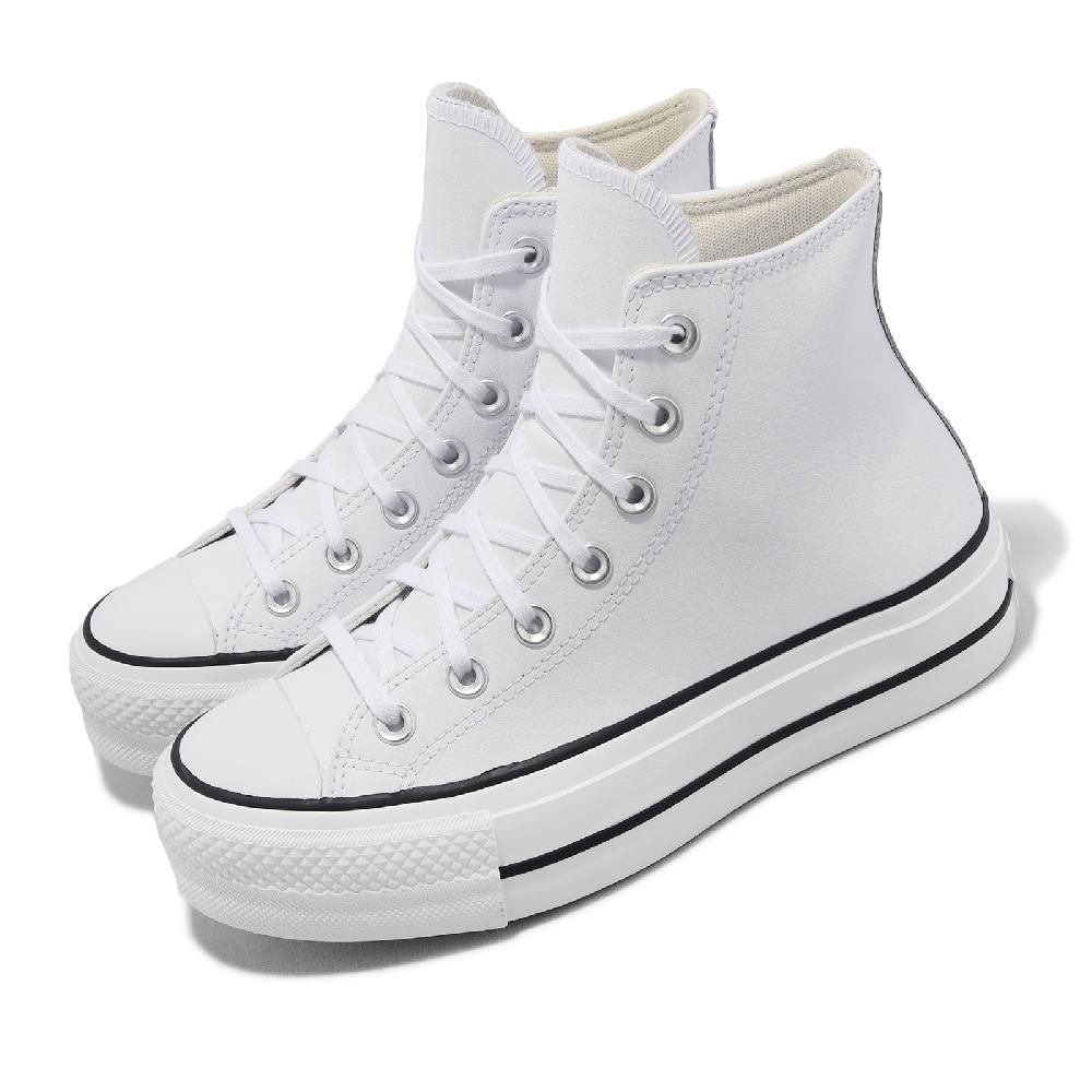 CONVERSE  匡威 休閒鞋 Chuck Taylor All Star Lift HI 女鞋 白 黑 厚底 皮革 561676C