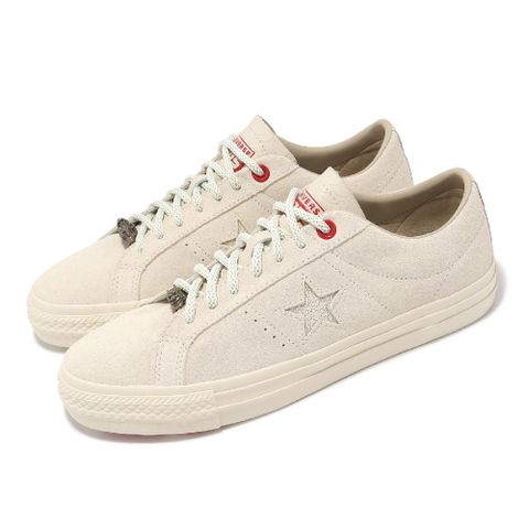 CONVERSE 匡威 休閒鞋 One Star Pro 男鞋 女鞋 米白 紅 CNY 龍年 農曆年 麂皮 情侶鞋 A08697C