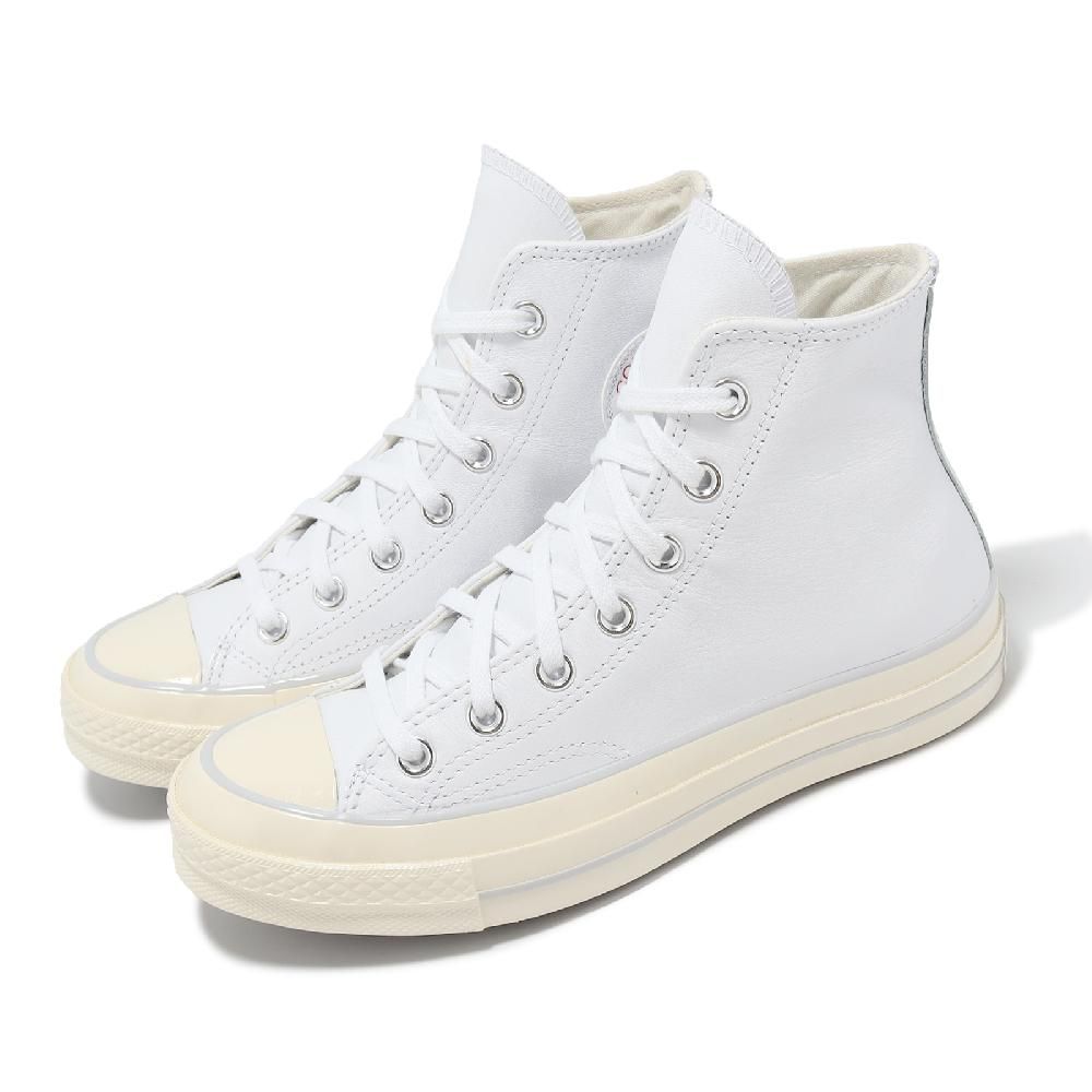 CONVERSE  匡威 休閒鞋 Chuck 70 HI 男鞋 女鞋 白 米白 1970 奶油底 皮革 三星標 情侶鞋 A07201C