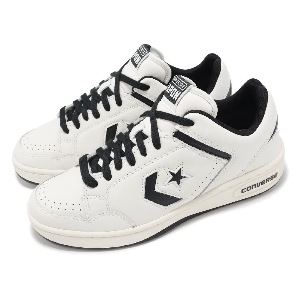 CONVERSE  匡威 休閒鞋 Weapon OX Vintage 男鞋 女鞋 復古米白色 黑 皮革 CX 緩衝 情侶鞋 A07239C