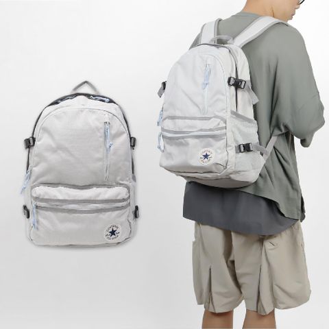 Converse 匡威 後背包 Straight Edge Backpack 白 多夾層 可調背帶 筆電包 背包 10021138A14