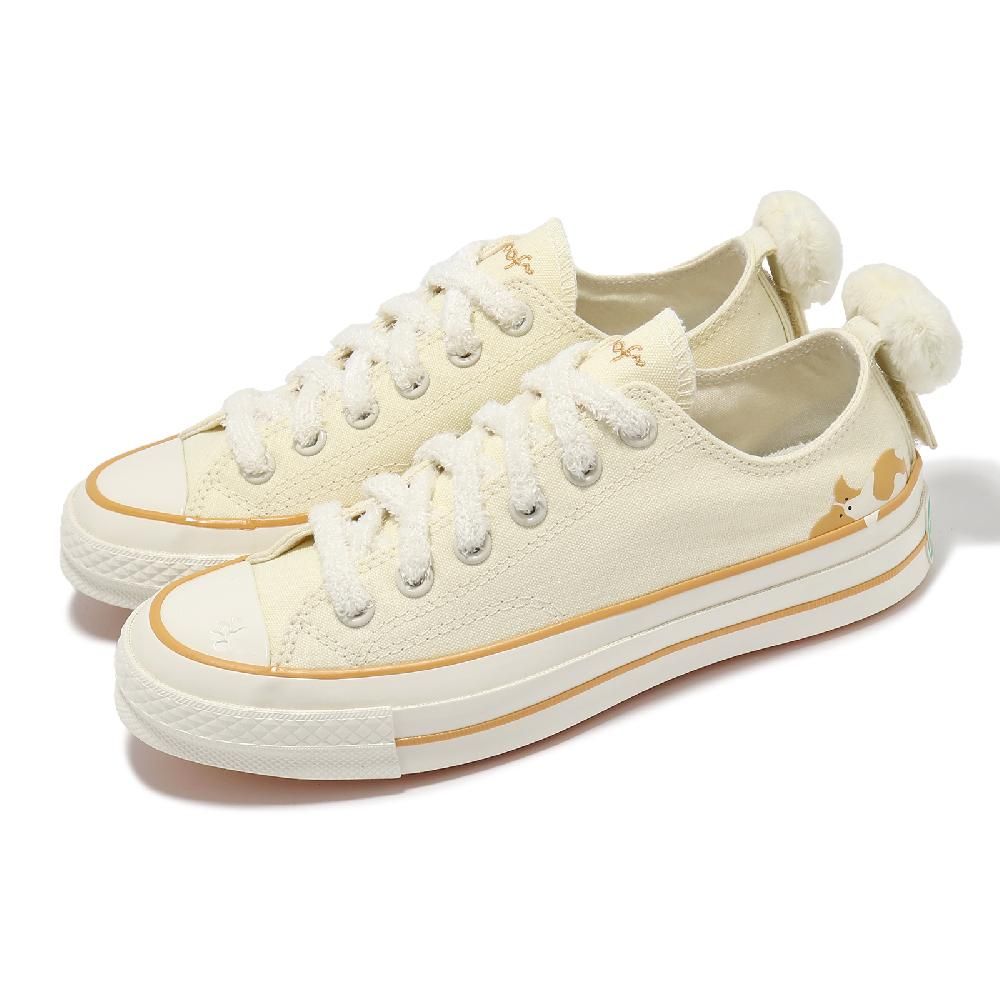 CONVERSE  匡威 休閒鞋 Chuck 70 Low 男鞋 女鞋 米白 橘 1970 奶油底 小狗 A11614C