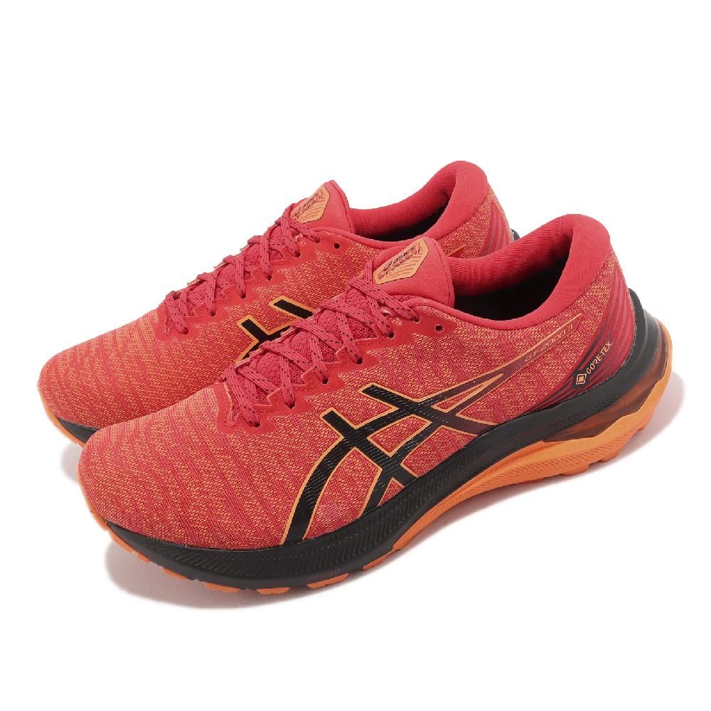 Asics 慢跑鞋GT-2000 11 GTX 男鞋防水紅黑反光低足弓支撐型亞瑟士