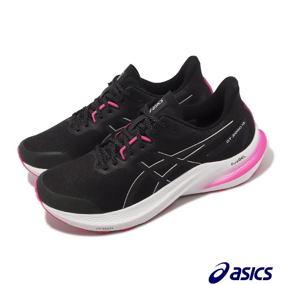 Asics 亞瑟士   慢跑鞋 GT-2000 12 Lite-Show 男鞋 黑 粉 夜光系列 3D導引 支撐 1011B766001