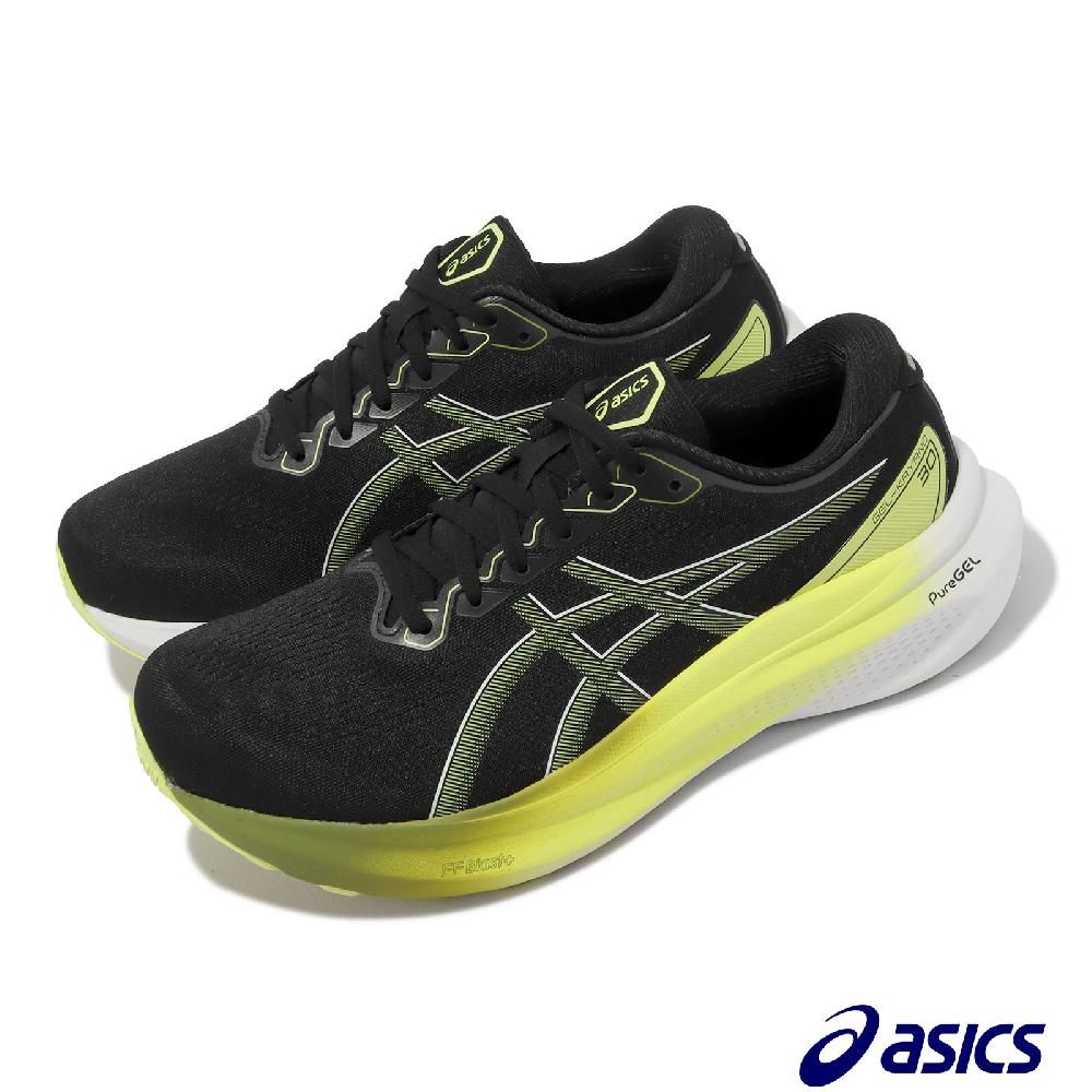 Asics 亞瑟士   慢跑鞋 GEL-Kayano 30 4E 超寬楦 男鞋 黑 黃 支撐 緩震 4D引導穩定 1011B690003