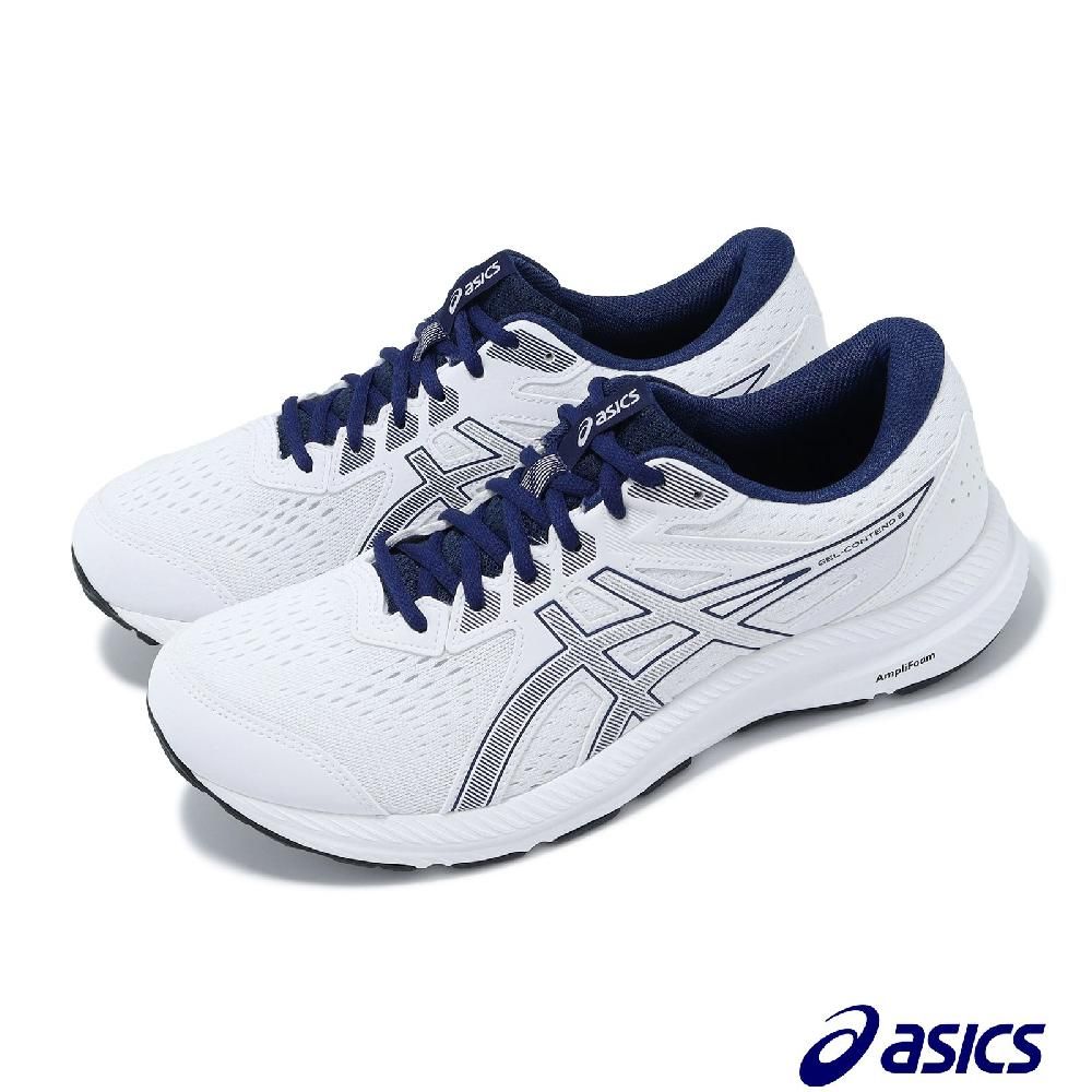 Asics 亞瑟士   慢跑鞋 GEL-Contend 8 男鞋 女鞋 白 藍 緩震 支撐 亞瑟膠 路跑 運動鞋 1011B492104