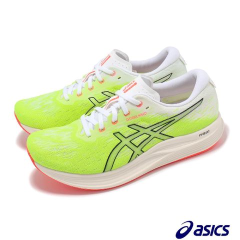 Asics 亞瑟士 競速跑鞋 EvoRide Speed 2 男鞋 螢光綠 橘 弧形大底 回彈 運動鞋 1011B789750