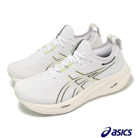 Asics 亞瑟士 慢跑鞋 GEL-Nimbus 26 2E 男鞋 寬楦 白 綠 厚底 緩衝 運動鞋 1011B795102