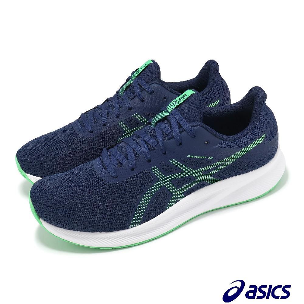 Asics 亞瑟士   慢跑鞋 Patriot 13 男鞋 藍 綠 白 透氣 緩衝 入門款 運動鞋 1011B485409