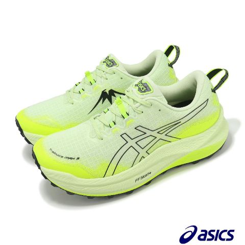 Asics 亞瑟士 越野跑鞋 Trabuco Max 3 男鞋 螢光綠 厚底 緩衝 弧形大底 戶外 運動鞋 1011B800300