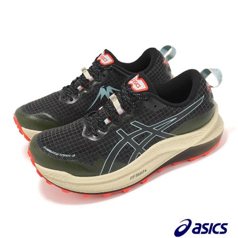 Asics 亞瑟士 越野跑鞋 Trabuco Max 3 男鞋 黑 綠 緩衝 厚底 弧形大底 戶外 運動鞋 1011B800002