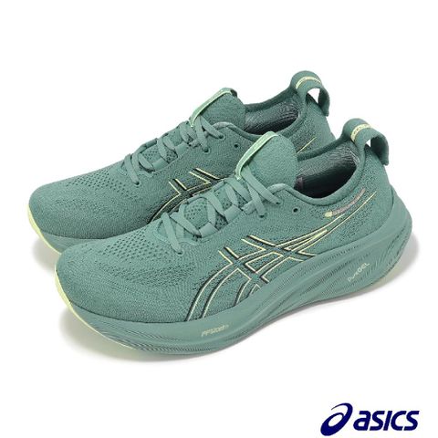 Asics 亞瑟士 Asics 亞瑟士 慢跑鞋 GEL-Nimbus 26 男鞋 綠 黃 厚底 緩衝 運動鞋 1011B794300