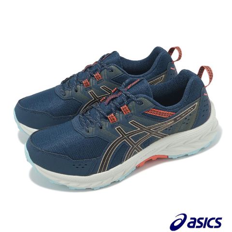 Asics 亞瑟士 Asics 亞瑟士 越野跑鞋 GEL-Venture 9 4E 男鞋 超寬楦 藍橘 抓地 緩衝 戶外 運動鞋 1011B488408