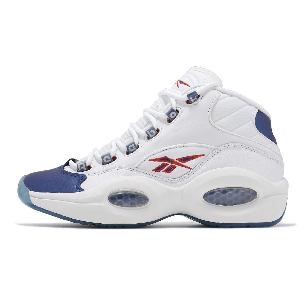 Reebok  銳跑 籃球鞋 Question Mid Blue Toe 男鞋 白 藍 緩震 Iverson 運動鞋 GX0227